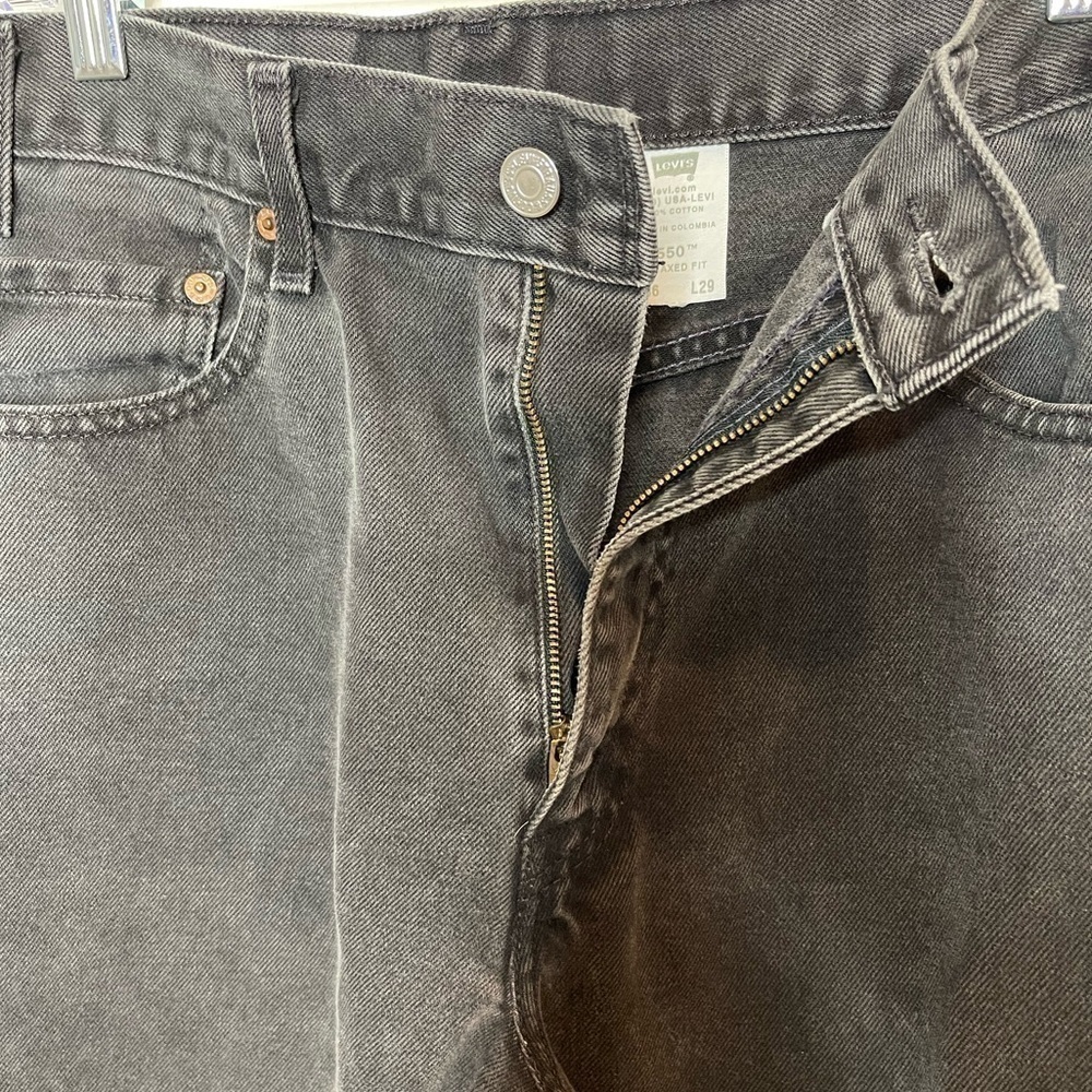 Levi’s 550 classic straight leg denim men’s jeans black 34 waist zipper fly - Picture 12 of 15